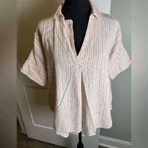 Madewell Courier Button Back Brampton Stripe Shirt